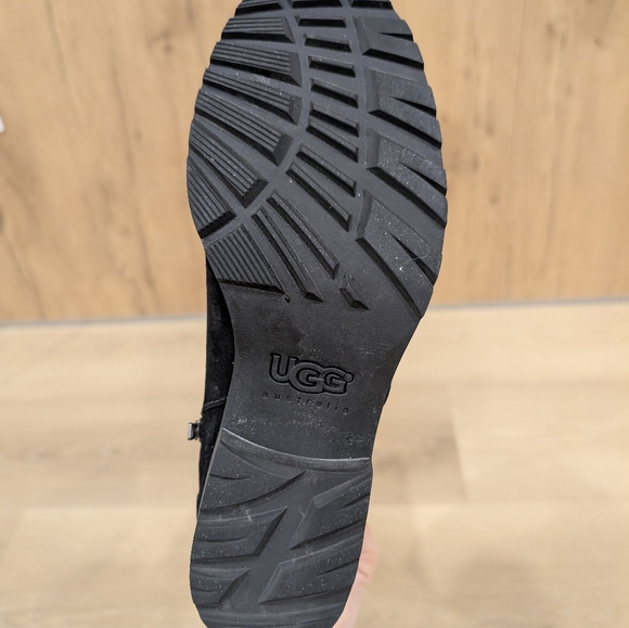 UGG Jillian Black Suede Leather Sherpa Lined Tall Riding Boots Sz 8 - Picture 10 of 10